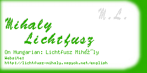 mihaly lichtfusz business card